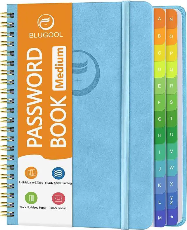 Main image of Password Book with Alphabetical Tabs, Password Keeper for Seniors 5.7"x7.7"