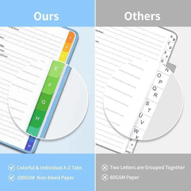 Alt view image 2 of 6 - Password Book with Alphabetical Tabs, Password Keeper for Seniors 5.7"x7.7"