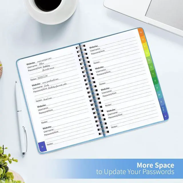Alt view image 4 of 6 - Password Book with Alphabetical Tabs, Password Keeper for Seniors 5.7"x7.7"