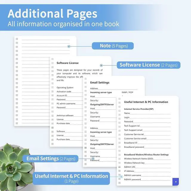 Alt view image 5 of 6 - Password Book with Alphabetical Tabs, Password Keeper for Seniors 5.7"x7.7"