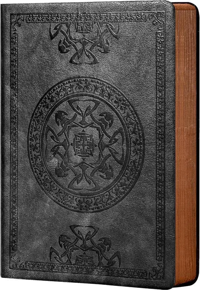 Main image of CAGIE Journal for Men Women Leather Vintage Diary Journaling Notebook Black