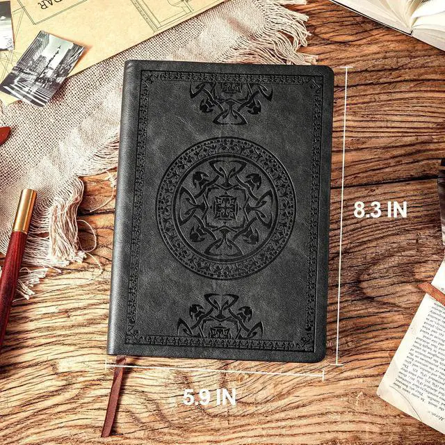 Alt view image 4 of 7 - CAGIE Journal for Men Women Leather Vintage Diary Journaling Notebook Black