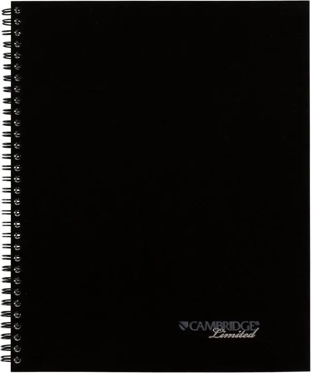 Main image of Cambridge Limited Business Notebook with QuickNotes, Legal Ruled Paper, 8" x 11", 80 Sheets, Flexible Soft Touch Cover, Wirebound, Gray (06066)