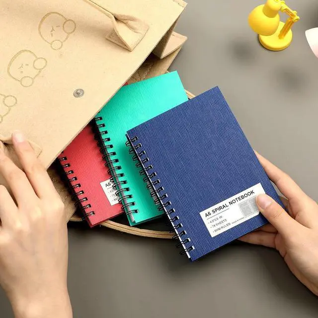 Alt view image 4 of 7 - FLYING EAGLE 3 PCS Small Spiral Notebooks 4x6, A6 Cute Mini Journal Plastic Hardcover 8mm Ruled Notebook, 3 Color 234 Sheets/468 Pages, 3 Pack Small Ruled Notebooks for School Work