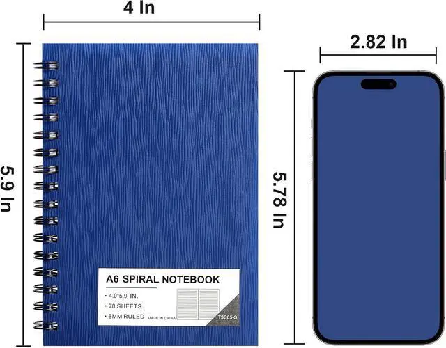 Alt view image 5 of 7 - FLYING EAGLE 3 PCS Small Spiral Notebooks 4x6, A6 Cute Mini Journal Plastic Hardcover 8mm Ruled Notebook, 3 Color 234 Sheets/468 Pages, 3 Pack Small Ruled Notebooks for School Work