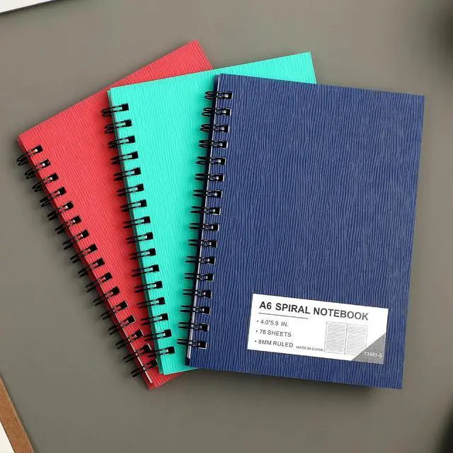 Alt view image 6 of 7 - FLYING EAGLE 3 PCS Small Spiral Notebooks 4x6, A6 Cute Mini Journal Plastic Hardcover 8mm Ruled Notebook, 3 Color 234 Sheets/468 Pages, 3 Pack Small Ruled Notebooks for School Work