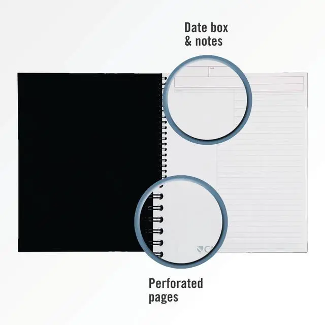 Alt view image 3 of 5 - Cambridge Business Notebook, Action Planner, Legal Ruled Paper, 8-1/2" x 11", 80 Sheets, Flexible Soft Touch Cover, Wirebound, Gray (06064)