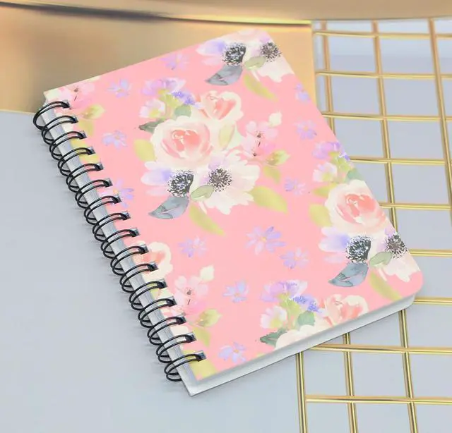 Alt view image 2 of 7 - Yansanido Spiral Notebook, 4 Pcs A6 Flower Design Thick Hardcover 8mm Ruled 4 Color 80 Sheets -160 Pages Journals for Study and Notes (A6-4pcs flower, A6)