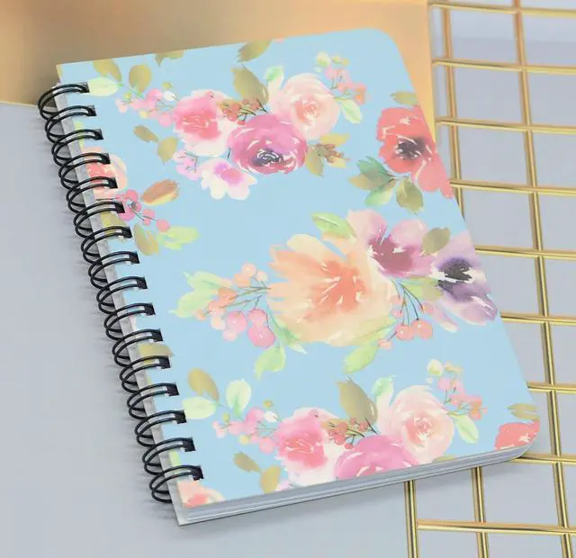 Alt view image 5 of 7 - Yansanido Spiral Notebook, 4 Pcs A6 Flower Design Thick Hardcover 8mm Ruled 4 Color 80 Sheets -160 Pages Journals for Study and Notes (A6-4pcs flower, A6)