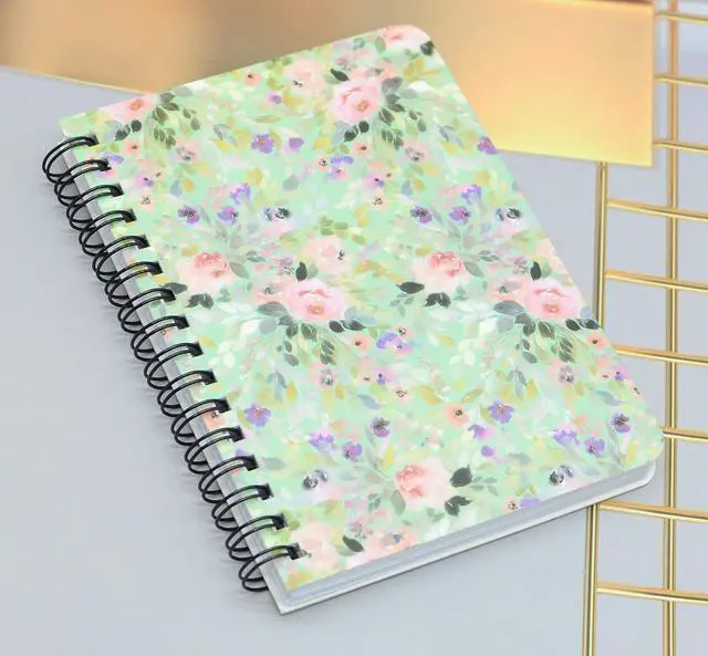 Alt view image 7 of 7 - Yansanido Spiral Notebook, 4 Pcs A6 Flower Design Thick Hardcover 8mm Ruled 4 Color 80 Sheets -160 Pages Journals for Study and Notes (A6-4pcs flower, A6)