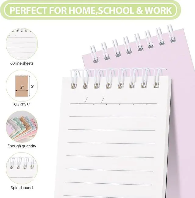 Alt view image 6 of 7 - Ddaowanx Small Notebooks,Cute 3x5 Pocket Spiral Notepads With Lined Pages