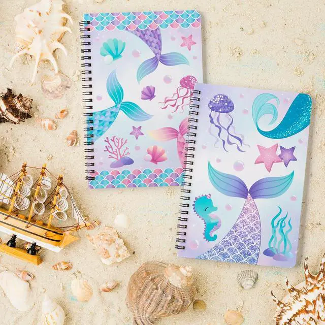 Alt view image 4 of 7 - B1ykin A5 Spiral Notebooks - 2Pcs 50 sheets 100 Pages, Mermaid Design