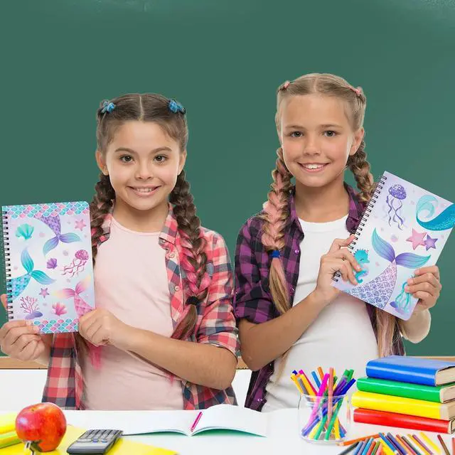 Alt view image 6 of 7 - B1ykin A5 Spiral Notebooks - 2Pcs 50 sheets 100 Pages, Mermaid Design