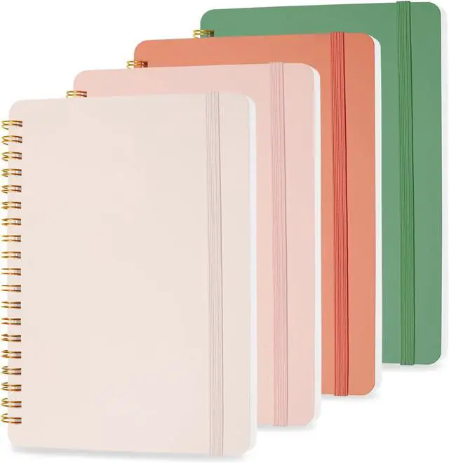 Main image of 4 PCS Small Spiral Notebook 5x7, Spiral Journal Notebook, Notebooks for Work, Note Taking, School, Small Notebooks 5x7 with Strap, Cute Notebooks for Women 50 Sheets