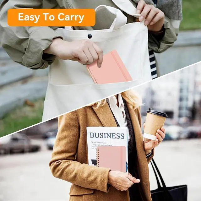Alt view image 5 of 7 - 4 PCS Small Spiral Notebook 5x7, Spiral Journal Notebook, Notebooks for Work, Note Taking, School, Small Notebooks 5x7 with Strap, Cute Notebooks for Women 50 Sheets