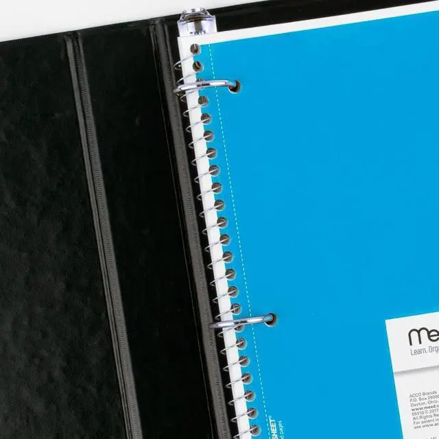 Alt view image 6 of 6 - Mead Spiral Notebook, 6 Pack, 1 Subject, Wide Ruled Paper, 7-1/2" x 10-1/2", 70 Sheets per Notebook, Colors Will Vary (930201-ECM25)