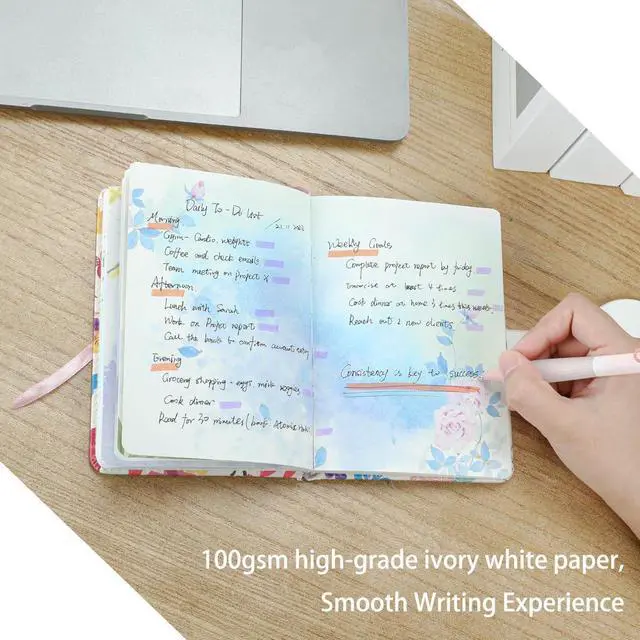 Alt view image 3 of 7 - SIIXU Colorful Pocket Notebook A6 - Floral Theme with Unique Flower Illustrations, Vegan Leather, Small Size for Women, Ideal for Journaling, Notes, and Travel