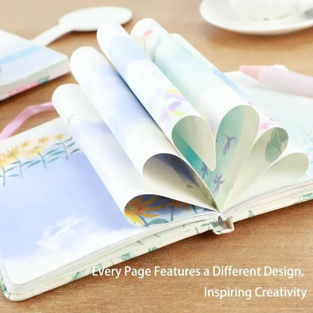 Alt view image 4 of 7 - SIIXU Colorful Pocket Notebook A6 - Floral Theme with Unique Flower Illustrations, Vegan Leather, Small Size for Women, Ideal for Journaling, Notes, and Travel