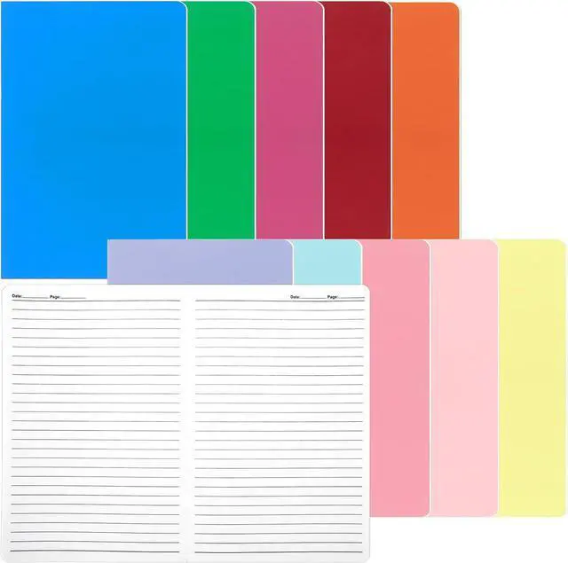 Main image of BESARME 10 Pack A5 Lined Notebook Bulk, 8.3 x 5.5 In Journaling Notebooks