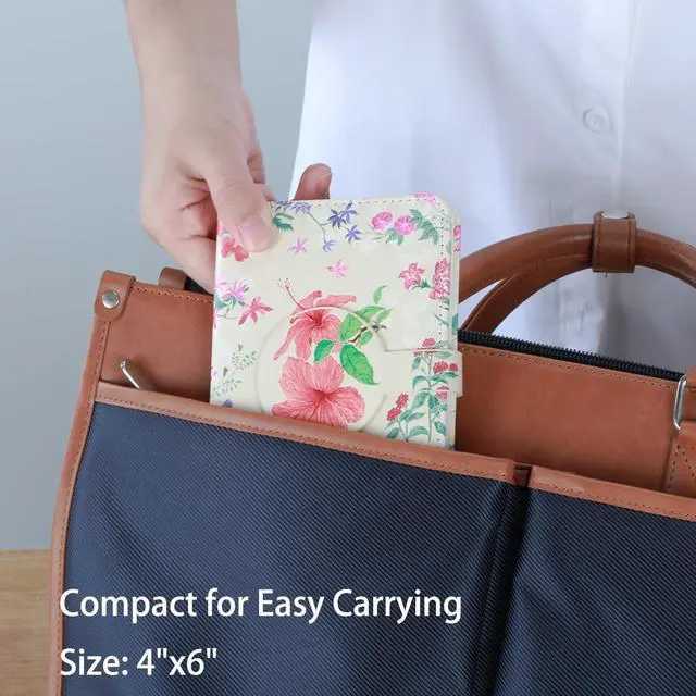 Alt view image 6 of 7 - SIIXU Colorful Pocket Notebook A6 - Floral Theme with Unique Flower Illustrations, Vegan Leather, Small Size for Women, Ideal for Journaling, Notes, and Travel