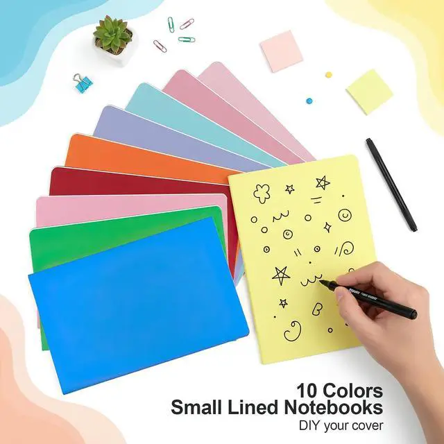 Alt view image 3 of 7 - BESARME 10 Pack A5 Lined Notebook Bulk, 8.3 x 5.5 In Journaling Notebooks