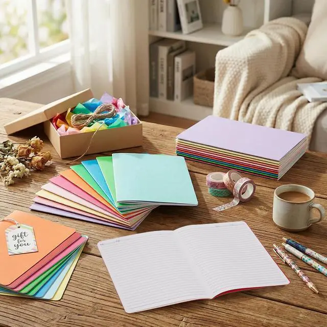 Alt view image 5 of 7 - BESARME 10 Pack A5 Lined Notebook Bulk, 8.3 x 5.5 In Journaling Notebooks