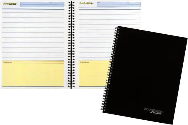 Alt view image 3 of 5 - Cambridge Limited Business Notebook with QuickNotes, Legal Ruled Paper, 8" x 11", 80 Sheets, Flexible Soft Touch Cover, Wirebound, Gray (06066)