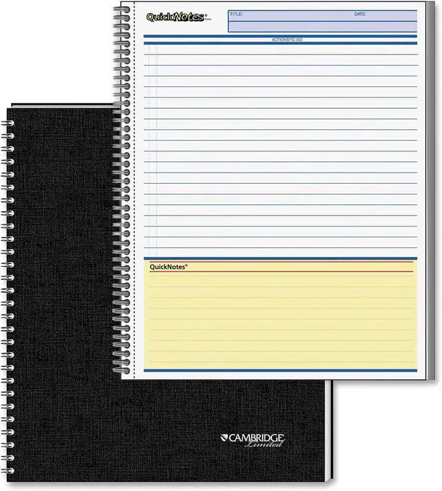 Alt view image 5 of 5 - Cambridge Limited Business Notebook with QuickNotes, Legal Ruled Paper, 8" x 11", 80 Sheets, Flexible Soft Touch Cover, Wirebound, Gray (06066)