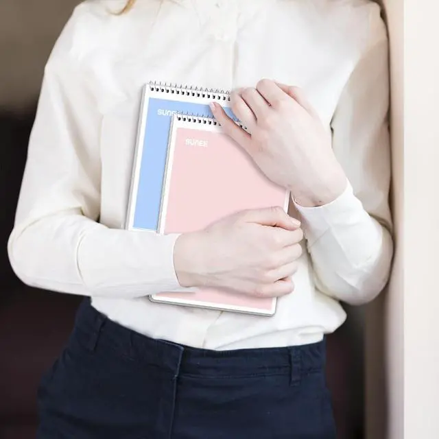 Alt view image 7 of 7 - SUNEE Steno Pads 6x9 6 Pack, Gregg Rule, 60 Sheets, 6 Assorted Color Spiral Notebook 6x9, White Paper, Take Notes with Top Spiral Notebook, for School, University, College, Work, Office