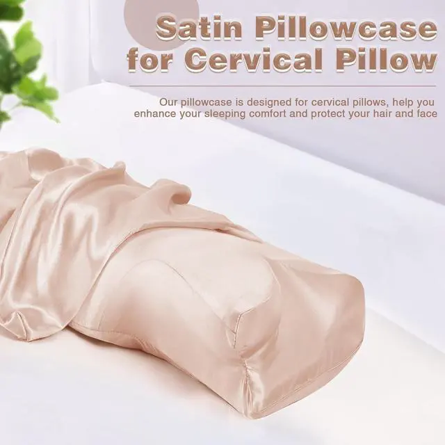 Alt view image 4 of 7 - Satin Pillowcase for Cervical Pillow, Beige
