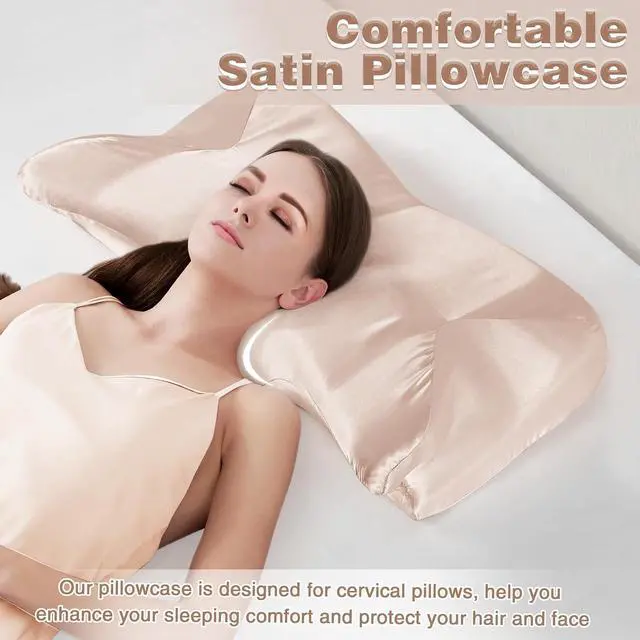 Alt view image 5 of 7 - Satin Pillowcase for Cervical Pillow, Beige