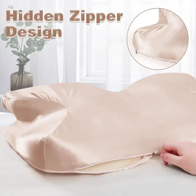 Alt view image 6 of 7 - Satin Pillowcase for Cervical Pillow, Beige