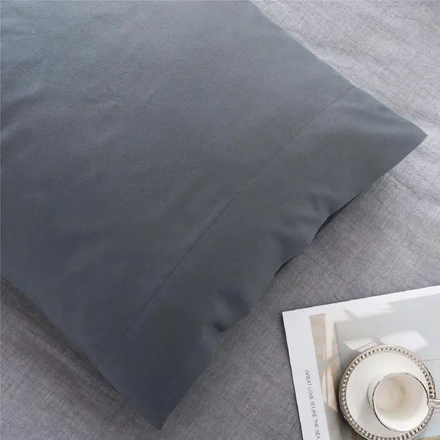 Alt view image 2 of 6 - Microfiber Bed Pillowcases 2 Pack King Size, Super Soft Bed Pillow Covers Envelope Closure, Wrinkle, Fade and Stain Resistant, 20x36, Grey