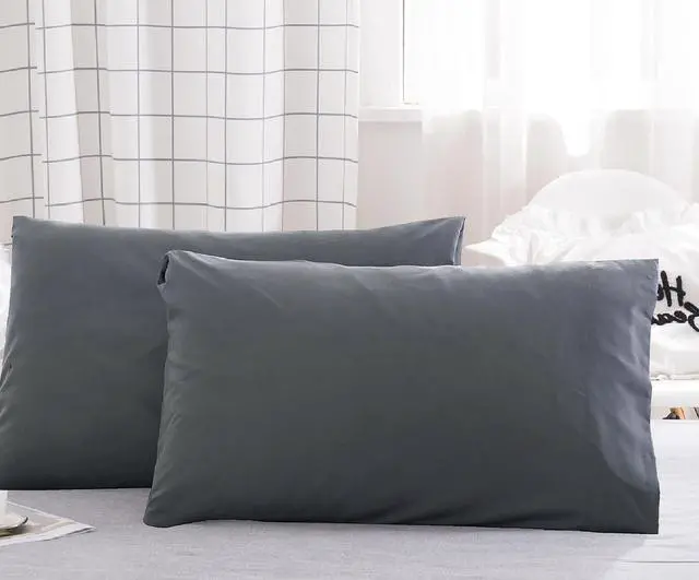 Alt view image 4 of 6 - Microfiber Bed Pillowcases 2 Pack King Size, Super Soft Bed Pillow Covers Envelope Closure, Wrinkle, Fade and Stain Resistant, 20x36, Grey