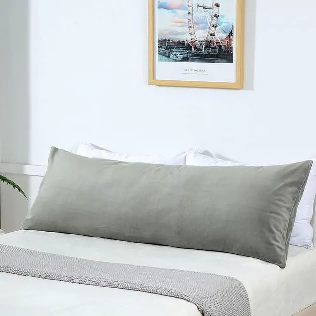 Alt view image 2 of 7 - YANHOMY Grey Body Pillow Cover Ultra Soft Body Pillow Pillowcase 20 X 54 Inches with Hidden Zipper Closure for Adults Pregnant Women, Soft and Cozy (Dark Grey)