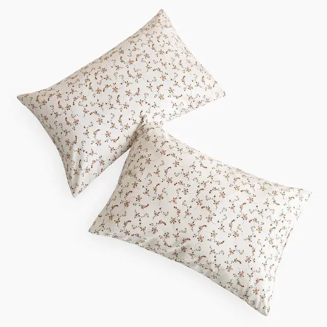 Alt view image 2 of 5 - Wake In Cloud - Floral Pillow Cases, Shabby Chic Coquette Cottagecore Aesthetic Cute Rose Flower Pattern, Set of 2 Soft Pillowcases Pillow Shams Covers, Light Pink, Standard Size 20x26 Inches