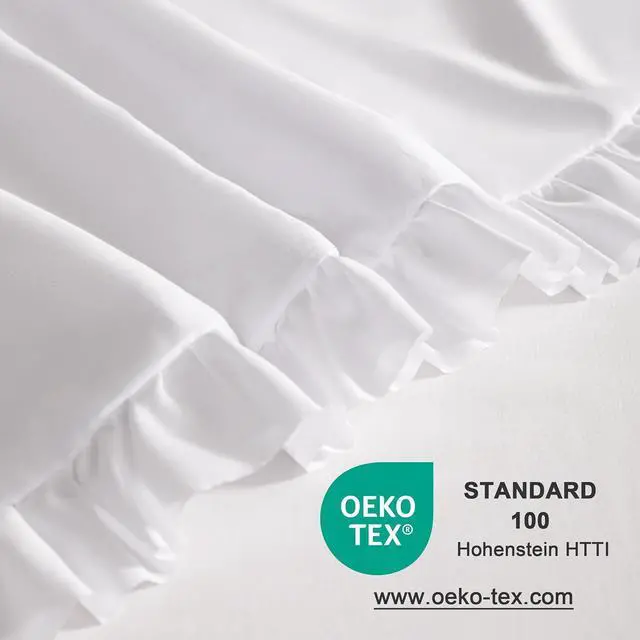 Alt view image 5 of 7 - Ruffled Standard Pillow Cases, 2 Pack, 20x26 Inches, White