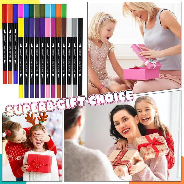 Alt view image 7 of 7 - Nicecho 24 Colors Dual Tip Art Markers Pens for Adult Coloring Books