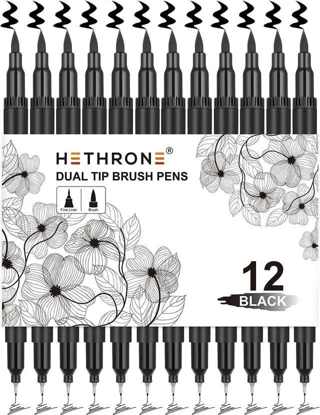 Main image of Hethrone Black Coloring Markers (Pack of 12)