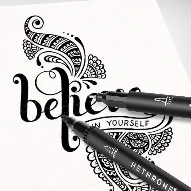Alt view image 5 of 6 - Hethrone Black Coloring Markers (Pack of 12)