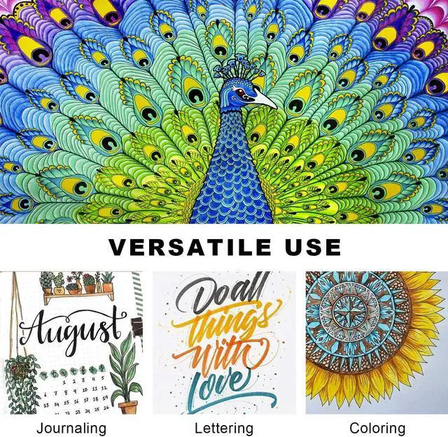 Alt view image 5 of 7 - Piochoo Dual Brush Marker Pens for Adult Coloring Books,24pcs Markers
