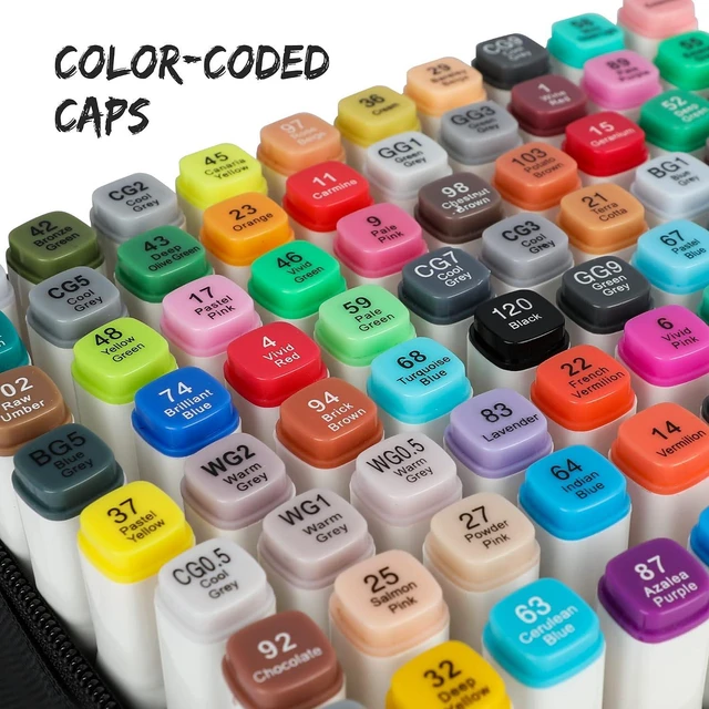 Alt view image 4 of 7 - Buecs Alcohol Markers Brush Tip: Double Tipped Art Marker, 80 Count, suitable for Adults Artists Painting, Coloring Drawing Sketching, Multicolor