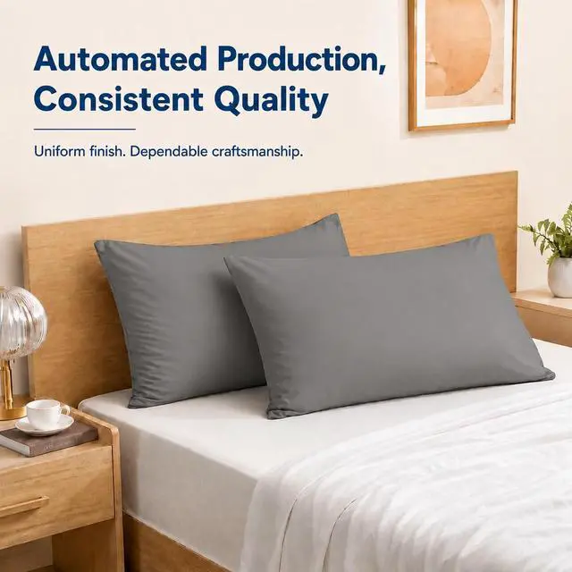 Alt view image 3 of 7 - ZPECC Dark Gray Pillow Cases King Size Set of 4, 20x36 Envelope Closure Pillowcases, Soft Plain Brushed Microfiber Covers Hypoallergenic Breathable