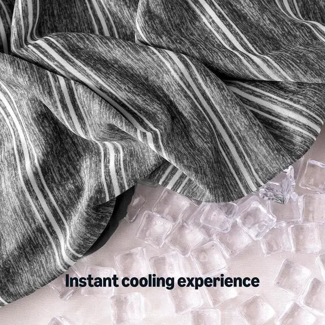 Alt view image 3 of 6 - Amazon Basics Stripe Cooling Pillow Cases for Hot Sleepers, Soft Cooling Pillow Cover with Envelope Closure, 20" x 26", Standard, Dark Gray, Pack of 1