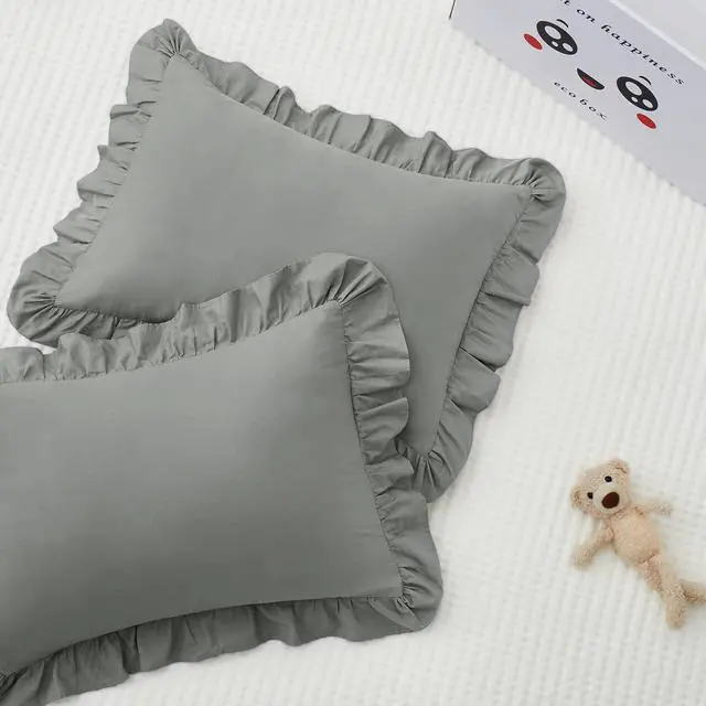 Main image of KKJIAF Cotton Toddler Pillowcase 13"x18" Set of 2, Grey