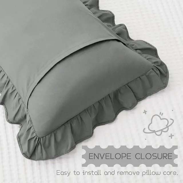 Alt view image 6 of 7 - KKJIAF Cotton Toddler Pillowcase 13"x18" Set of 2, Grey
