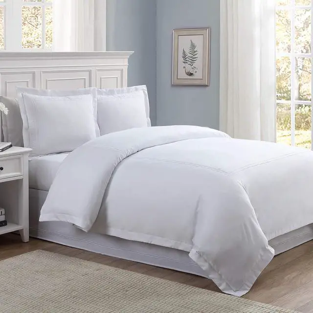 Alt view image 2 of 3 - Levinsohn Luxury Hotel Tailored Pillow Sham White with White Baratta Stitched Hem (2 Pack) European