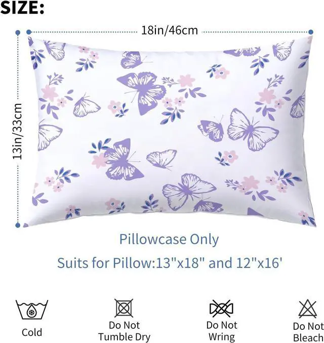 Alt view image 2 of 7 - Cloele Kids Toddler Pillowcase Butterfly 12x16 or 13x18 2 Pack