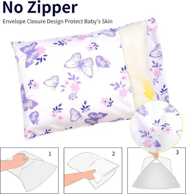 Alt view image 6 of 7 - Cloele Kids Toddler Pillowcase Butterfly 12x16 or 13x18 2 Pack