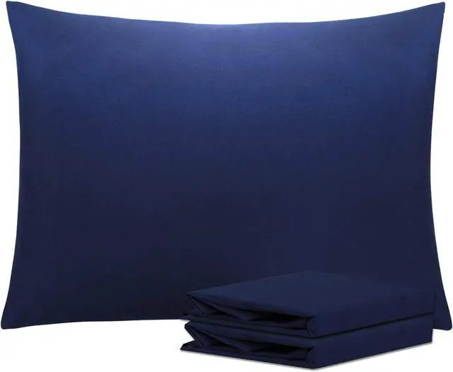 Main image of NTBAY Standard Pillowcase Set - 2 Pack Brushed Microfiber 20x26 Pillowcases - Soft, Wrinkle-Free, Fade-Resistant, Stain-Resistant, Navy Blue Pillowcases with Envelope Closure - 20x26 Inches, Navy Blue